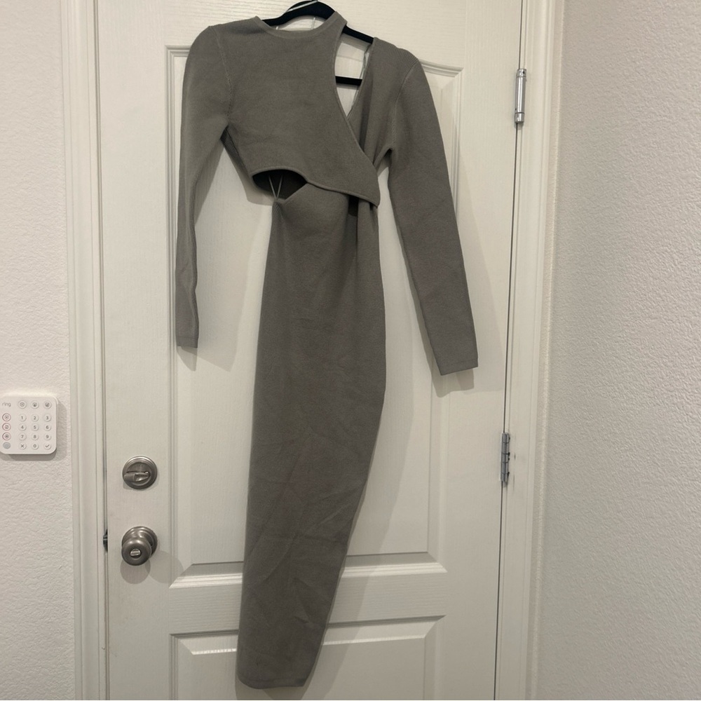 Atoir Ellington Knit Slit Two Piece Dress Slate Green knit $308 Size 4 Small - Picture 3 of 5
